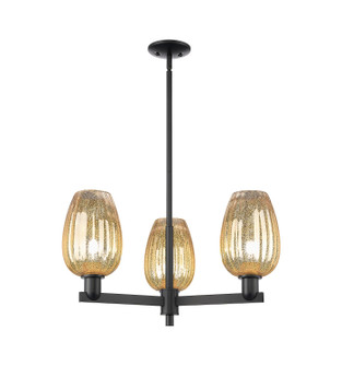 Arcadia Three Light Pendant in Matte Black (405|716-3CR-BK-G457-6ME)