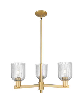 Arcadia Three Light Flush Mount in Brushed Brass (405|716-3CR-BB-G559-5SDY)