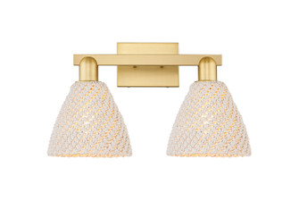 Arcadia Two Light Bath Vanity in Satin Gold (405|716-2W-SG-NBD-75-NAT)