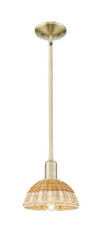 Arcadia One Light Mini Pendant in Antique Brass (405|716-1S-AB-NBD2-75-NAT)