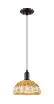 Arcadia One Light Mini Pendant in Matte Black (405|716-1P-BK-NBD2-9-NAT)