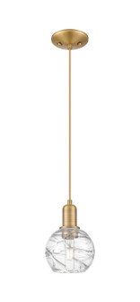 Arcadia One Light Mini Pendant in Brushed Brass (405|716-1P-BB-G1213-6CL)