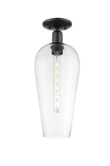Arcadia One Light Semi-Flush Mount in Matte Black (405|716-1C-BK-G456-8CL)