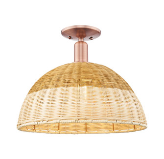 Arcadia One Light Semi-Flush Mount in Antique Copper (405|716-1C-AC-NBD2-16-NAT)