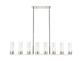 Downtown Urban Eight Light Linear Pendant in Polished Nickel (405|617-8I-PN-G617-8SWH)