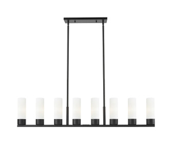 Downtown Urban Eight Light Linear Pendant in Matte Black (405|617-8I-BK-G617-8WH)