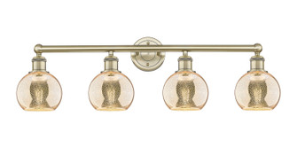 Edison Four Light Bath Vanity in Antique Brass (405|616-4W-AB-G128-6)