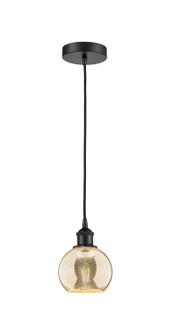 Edison One Light Mini Pendant in Matte Black (405|616-1P-BK-G128-6)