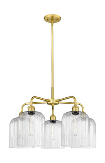 Ballston Five Light Chandelier in Satin Gold (405|516-5CR-SG-G559-8SDY)