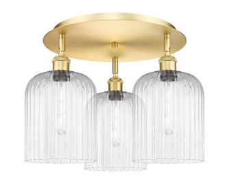 Ballston Three Light Semi-Flush Mount in Satin Gold (405|516-3C-SG-G559-8CL)