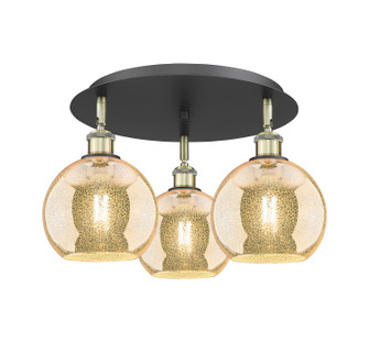 Ballston Three Light Semi-Flush Mount in Black Antique Brass (405|516-3C-BAB-G128-8)