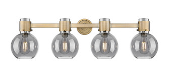 Downtown Urban Four Light Bath Vanity in Brushed Brass (405|464-4W-BB-G464B-7SM)