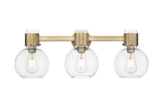 Downtown Urban Three Light Bath Vanity in Brushed Brass (405|464-3W-BB-G464B-7CL)