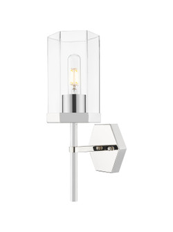 Downtown Urban One Light Wall Sconce in Polished Nickel (405|463-1W-PN-G463-8CL)