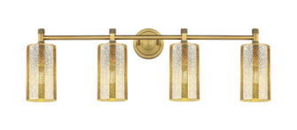 Downtown Urban Four Light Bath Vanity in Brushed Brass (405|434-4W-BB-G434-7ME)