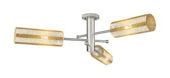 Downtown Urban Three Light Semi-Flush Mount in Satin Nickel (405|434-3F-SN-G434-12ME)