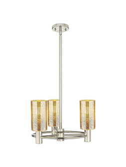 Downtown Urban Three Light Pendant in Polished Nickel (405|434-3CR-PN-G434-7ME)