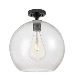 Downtown Urban One Light Flush Mount in Matte Black (405|434-1F-BK-G124-12)