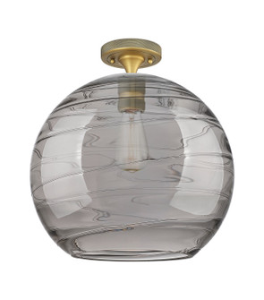 Downtown Urban One Light Flush Mount in Brushed Brass (405|434-1F-BB-G1213-12SM)