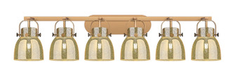 Downtown Urban Six Light Bath Vanity in Brushed Brass (405|423-6W-BB-G412-6ME)