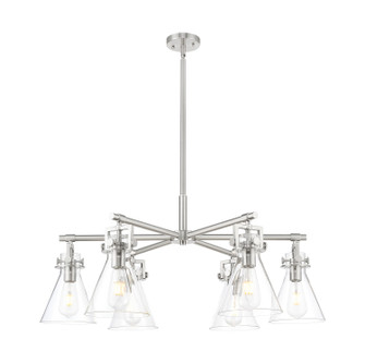Downtown Urban Six Light Chandelier in Satin Nickel (405|411-6CR-SN-G411-7CL)