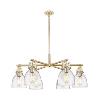 Downtown Urban Six Light Chandelier in Champagne Bronze (405|411-6CR-CB-G412-7CL)
