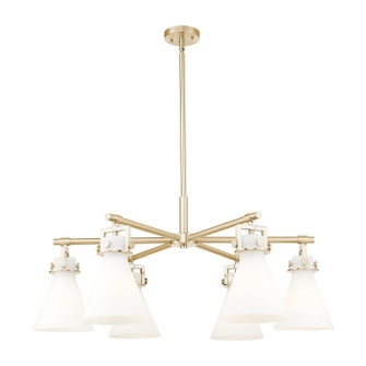 Downtown Urban Six Light Chandelier in Champagne Bronze (405|411-6CR-CB-G411-7WH)