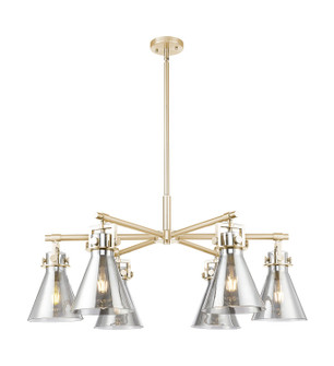 Downtown Urban Six Light Chandelier in Champagne Bronze (405|411-6CR-CB-G411-7SM)