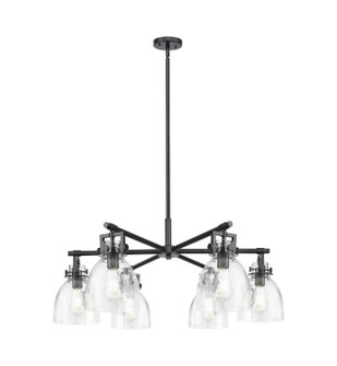 Downtown Urban Six Light Chandelier in Matte Black (405|411-6CR-BK-G412-7SDY)