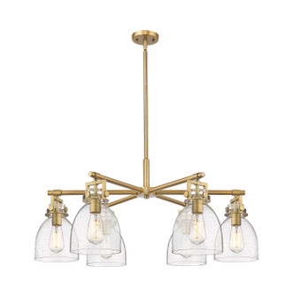 Downtown Urban Six Light Chandelier in Brushed Brass (405|411-6CR-BB-G412-7SDY)