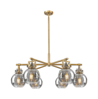 Downtown Urban Six Light Chandelier in Brushed Brass (405|411-6CR-BB-G410-7SM)