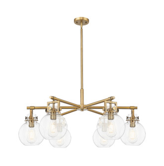 Downtown Urban Six Light Chandelier in Brushed Brass (405|411-6CR-BB-G410-7CL)