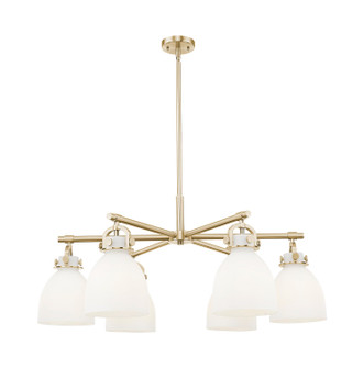 Downtown Urban Six Light Chandelier in Champagne Bronze (405|410-6CR-CB-G412-7WH)