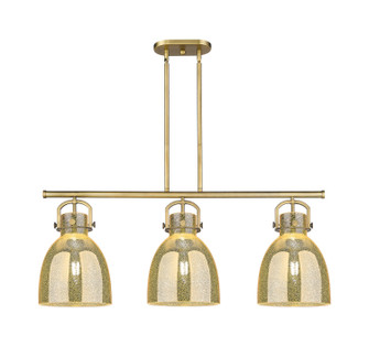 Downtown Urban Three Light Island Pendant in Brushed Brass (405|410-3I-BB-G412-10ME)
