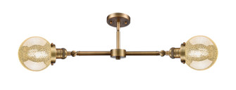 Franklin Restoration Two Light Island Pendant in Brushed Brass (405|209-BB-G208-6)