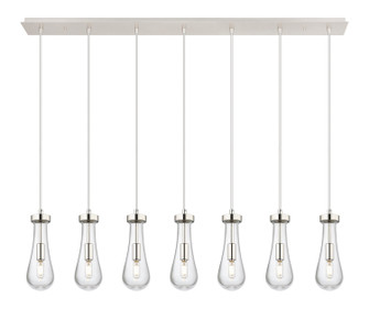 Downtown Urban Seven Light Linear Pendant in Polished Nickel (405|127-451-1P-PN-G451-4CL)