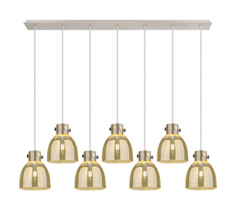 Downtown Urban Seven Light Linear Pendant in Polished Nickel (405|127-410-1PS-PN-G412-8ME)