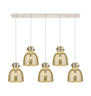 Downtown Urban Five Light Linear Pendant in Polished Nickel (405|125-410-1PS-PN-G412-8ME)