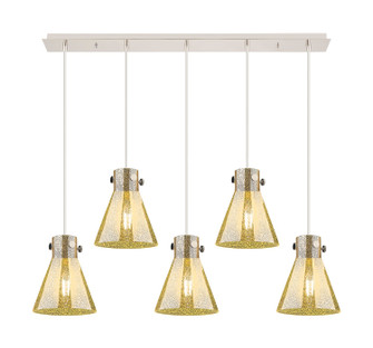 Downtown Urban Five Light Linear Pendant in Polished Nickel (405|125-410-1PS-PN-G411-8ME)