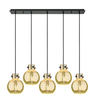 Newton Five Light Linear Pendant in Matte Black (405|125-410-1PS-BK-G410-8ME)