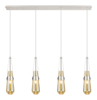 Downtown Urban Four Light Linear Pendant in Polished Nickel (405|124-452-1P-PN-G452-4ME)