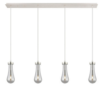 Downtown Urban Four Light Linear Pendant in Polished Nickel (405|124-451-1P-PN-G451-4SM)