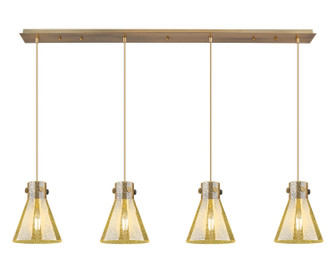 Downtown Urban Four Light Linear Pendant in Brushed Brass (405|124-410-1PS-BB-G411-8ME)