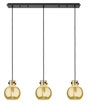 Newton Three Light Linear Pendant in Matte Black (405|123-410-1PS-BK-G410-8ME)
