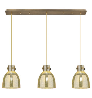 Downtown Urban Three Light Linear Pendant in Brushed Brass (405|123-410-1PS-BB-G412-8ME)