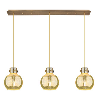 Newton Three Light Linear Pendant in Brushed Brass (405|123-410-1PS-BB-G410-8ME)