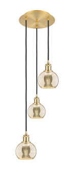 Ballston Three Light Pendant in Satin Gold (405|113B-3P-SG-G128-6)