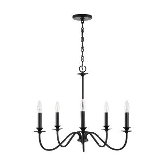 Weston Five Light Chandelier in Matte Black (65|9F375A)