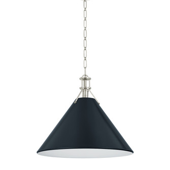 Painted No. 2 One Light Pendant in Polished Nickel/Darkest Blue (70|MDS352L-PN/DBL)