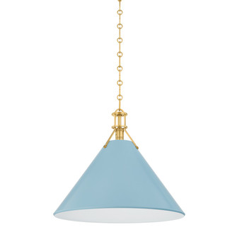 Painted No. 2 One Light Pendant in Aged Brass (70|MDS352L-AGB/BB)